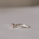 Finished: High-Set Solitaire Ring in Silver with A Light Pink Morganite
