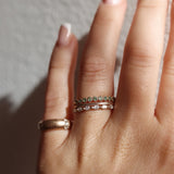 Finished: Astrid Top Covered Diamond Band with Light Green Tourmalines