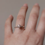 Finished: High-Set Solitaire Ring in Silver with A Light Pink Morganite