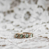 Anita Ring with Olive Green Sapphires and Champagne Diamonds