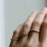 Anita Ring with Olive Green Sapphires and Champagne Diamonds