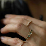 Anita Ring with Olive Green Sapphires and Champagne Diamonds