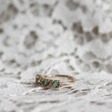 Anita Ring with Olive Green Sapphires and Champagne Diamonds