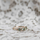 Anita Ring with Olive Green Sapphires and Champagne Diamonds