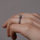 Classic Diamond Solitaire RIng and Minimalistic Baguette Brilliant Diamond Band