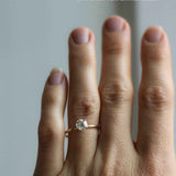 Low Set Diamond Solitaire Ring
