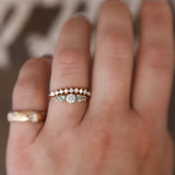 Elise Ring with Diamond and Olive Green Sapphires