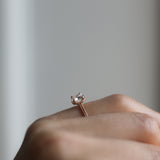 Vintage Style Solitaire Ring with Cushion-Cut Diamond