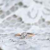Vintage Style Solitaire Ring with Cushion-Cut Diamond