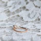 Vintage Style Solitaire Ring with Cushion-Cut Diamond