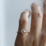 Vintage Style Solitaire Ring with Cushion-Cut Diamond