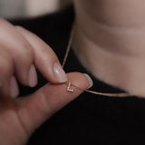 Tiny Letter Diamond Necklace