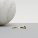 Finished: Low Set Not At All Tiny Ring with an Olive Green Sapphire