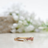 Finished: Idun Diamond Band with Light Pink Sapphires and Marquise Cut Diamonds