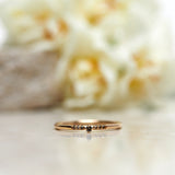 Finished: Tiny Little Sparkle Ring with a Dark Chocolate Diamond and Champagne Diamonds