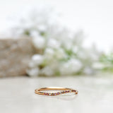 Finished: Jade Petite Wave Half Ring with Light Pink Sapphires, Champagne Diamonds and Diamonds