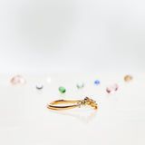 Finished: Five Diamond Triangle Ring with Diamonds, Olive Green Sapphires and one Chocolate Diamond