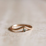 Finished: Lily Fallen Drop Ring with Olive Green Sapphire