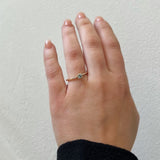 Finished: Not At All Tiny Little Sparkle Ring with Aquamarine and Diamonds - Low Setting