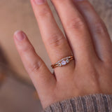 Finished: Jade Petite Wave Enough Ring with Light Pink Sapphires and Champagne Diamonds