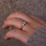 Finished: Jade Petite Wave Enough Ring with Light Pink Sapphires and Champagne Diamonds