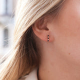 Finished: Brigitte Diamond Bar Earpiece with Black and White Diamonds