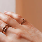 Finished: Lily Tiny Drop Ring with Blue Sapphire Drop and Brilliant Green Tourmalines