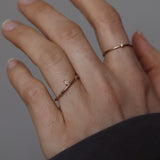 Finished: Lily Tiny Drop Ring with Diamond Drop and Brilliant Chocolate Diamonds