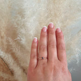 Finished: Lily Tiny Diamond Drop Ring in Rose Gold with Dark Blue Sapphire