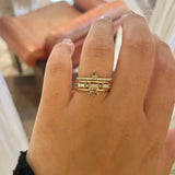 Finished: Lily Tiny Drop Ring with Olive Green Sapphire Drop and Diamond Row