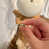 Finished: Low Set Not So Tiny Ring with Dark Green Tourmaline - White Gold