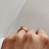 Finished: Low Set Solitaire Sparkle Ring with Light Pink Morganite and Champagne Diamonds