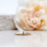 Finished: Lily Tiny Drop Ring with an Olive Green Sapphire Drop and Chocolate Diamond Row