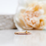 Finished: Lily Tiny Drop Ring with a Yellow Sapphire Drop and Light Pink Sapphire Row