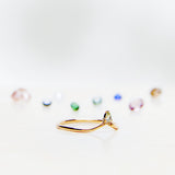 Finished: Lily Top Drop Little Sparkle Ring with Olive Green Sapphire Drop and Chocolate Diamonds