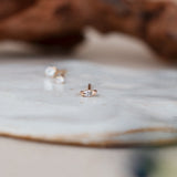 Tiny Marquise-Cut Diamond Stud