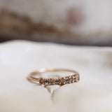 Finished: Mini Brigitte Ring with Chocolate Diamonds and Dark Blue Sapphires