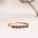 Finished: Mini Brigitte Ring with Chocolate Diamonds and Dark Blue Sapphires