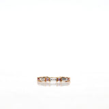Sania Baguette Brilliant Diamond Band with Diamonds and Light Pink Sapphires