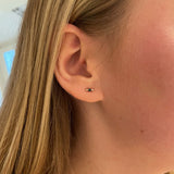 Finished: Tiny Brigitte Diamond Stud Earring with Dark Green Tourmaline and Diamonds TWVS