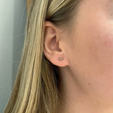 Finished: Tiny Brigitte Diamond Stud Earring with Olive Green Sapphires and Champagne Diamond