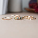 Anita Ring with Olive Green Sapphires and Champagne Diamonds