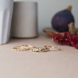 Anita Ring with Olive Green Sapphires and Champagne Diamonds