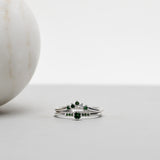 Finished: Not So Tiny Little Sparkle Ring in White Gold with Dark Green Tourmalines
