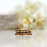 Finished: Tiny Little Sparkle Ring with a Dark Chocolate Diamond and Champagne Diamonds