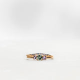 Finished: Jade Petite Wave Enough Ring with Light Blue Sapphires and Diamond TWVS