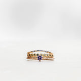 Finished: Jade Petite Wave Enough Ring with Light Blue Sapphires and Diamond TWVS