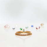 Finished: Lily Top Drop Little Sparkle Ring with Olive Green Sapphire Drop and Chocolate Diamonds