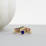 Finished: Rainbow Diamond Triangle Ring