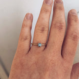 Finished: Antique Style Solitaire Ring with Sea Blue Sapphire